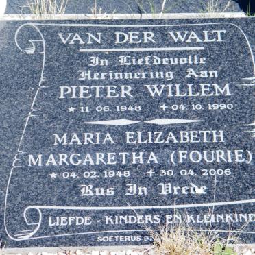 WALT Pieter Willem, van der 1948-1990 &amp; Maria Elizabeth Margaretha FOURIE 1948-2006
