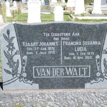WALT Tjaart Johannes, van der 1876-1955 &amp; Francina Susanna Lucia 1879-1953