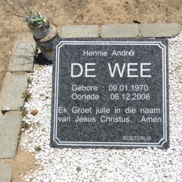 WEE Hennie André, de 1970-2006