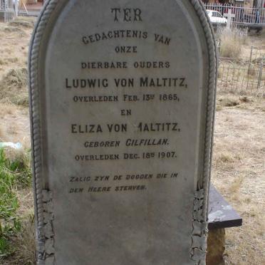 MALTITZ Ludwig, von -1865 &amp; Eliza GILFILLAN -1907