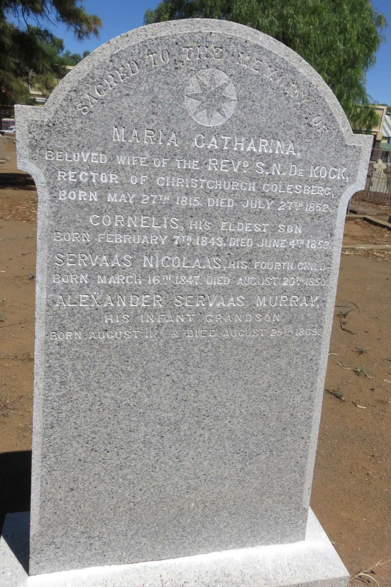 KOCK Maria Catharina, de 1815-1852 :: DE KOCK Cornelis 1843-1852 :: DE KOCK Servaas Nicolaas 1847-1850