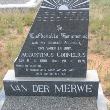 MERWE Augustinus Cornelius, van der 1900-1979