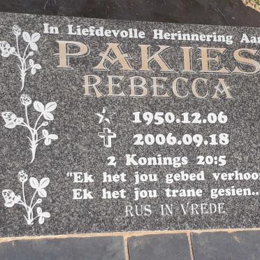 PAKIES Rebecca 1950-2006