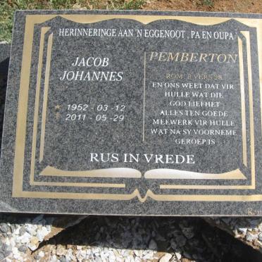 PEMBERTON Jacob Johannes 1952-2011