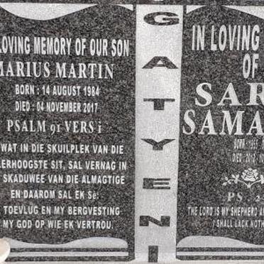 GATYENI Marius Martin 1984-2017 &amp; Sara Samaria