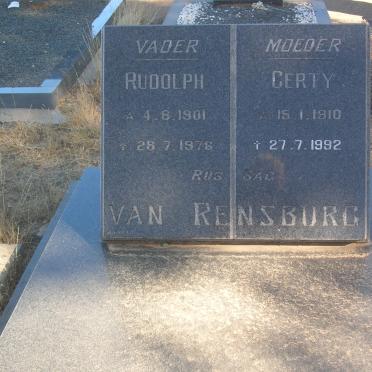 RENSBURG Rudolph, van 1901-1976 &amp; Gerty 1910-1992