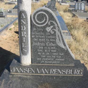 RENSBURG Andrias Tobias, Jansen van 1915-1986