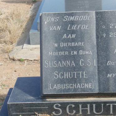 SCHUTTE Susanna C.S.I. nee LABUSHAGNE 1886-1975