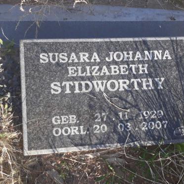 STIDWORTHY Susara Johanna Elizabeth 1929-2007
