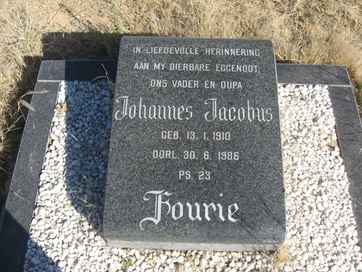 FOURIE Johannes Jacobus 1910-1986 