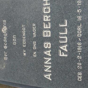 FAULL Annas Bergh 1918-19?? &amp; Hendrika Maria 1918-1990