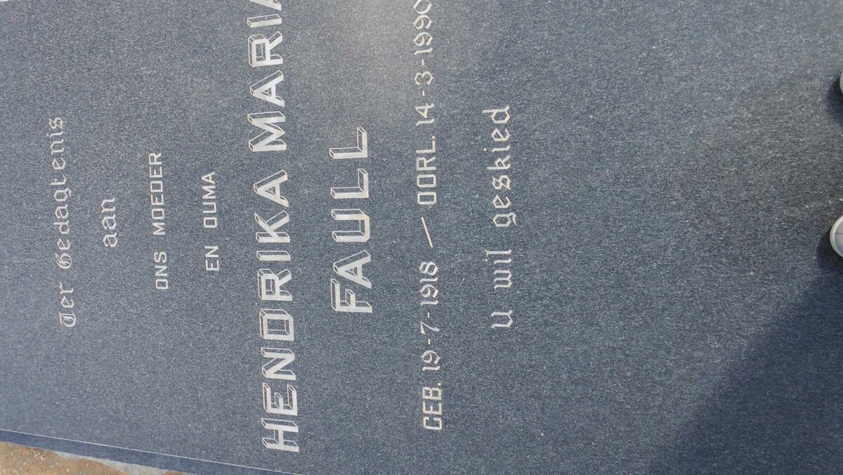 FAULL Hendrika Maria 1918-1990