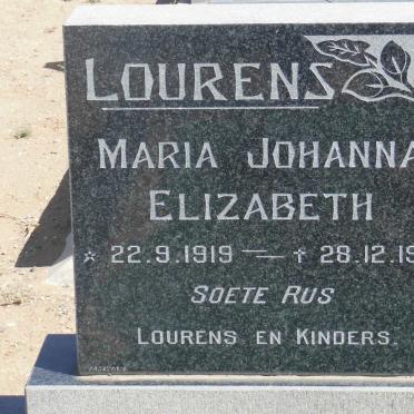 LOURENS Maria Johanna Elizabeth 1919-1974