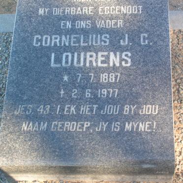 LOURENS  Cornelius J.G. 1887-1977 &amp; Sophia C. JUNIUS 1890-1979