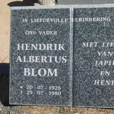 BLOM Hendrik Albertus 1925-1980