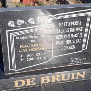 BRUIN Magarina Catherine, de 1936-2010