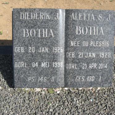 BOTHA Diederik J. 1925-1998 &amp; Aletta S.J. DU PLESSIS 1928-2014