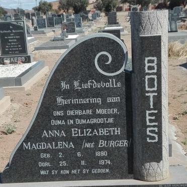 BOTES Anna Elizabeth Magdalena nee BURGER 1890-1974