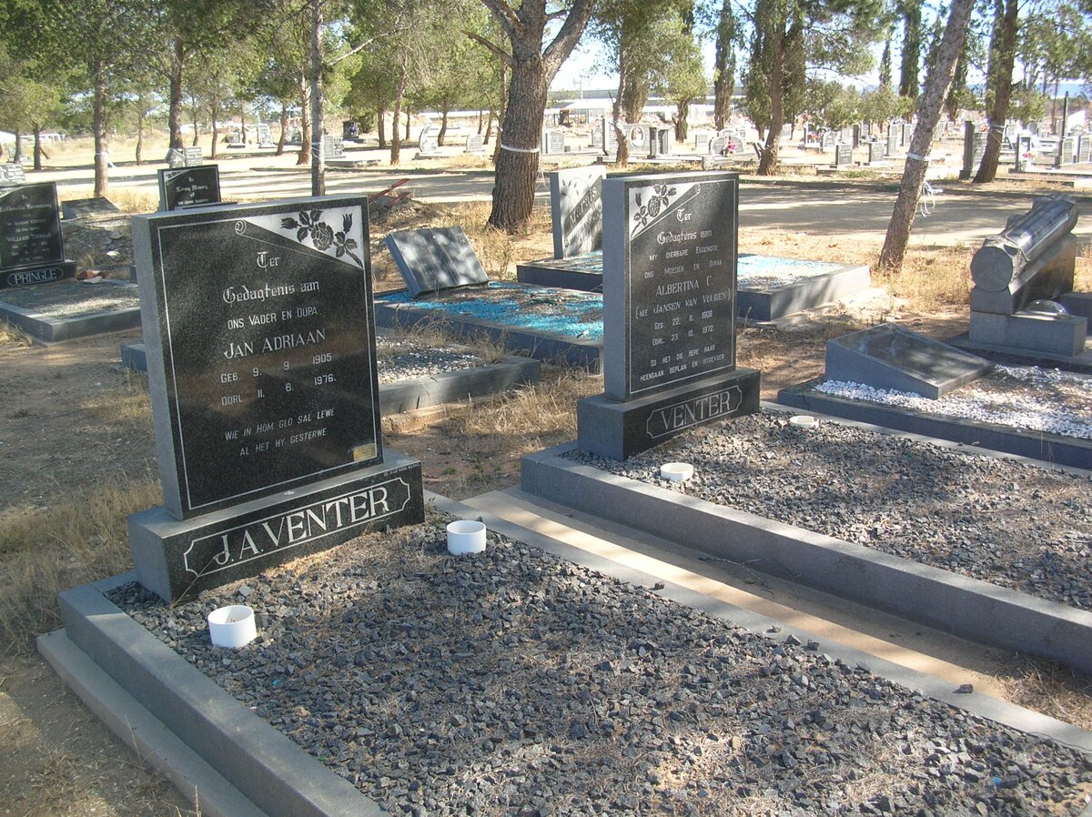 VENTER Jan Adriaan 1905-1976 &amp; Albertina C. JANSEN VAN VUUREN 1908-1972