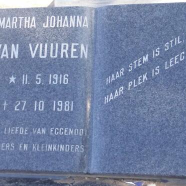 VUUREN Martha Johanna, van 1916-1981