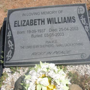 WILLIAMS Elizabeth 1937-2003