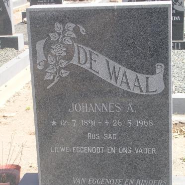 WAAL Johannes A., de 1891-1968