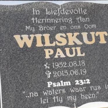 WILSKUT Paul 1952-2015