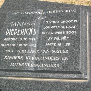 DIEDERICKS Sannah 1921-2002