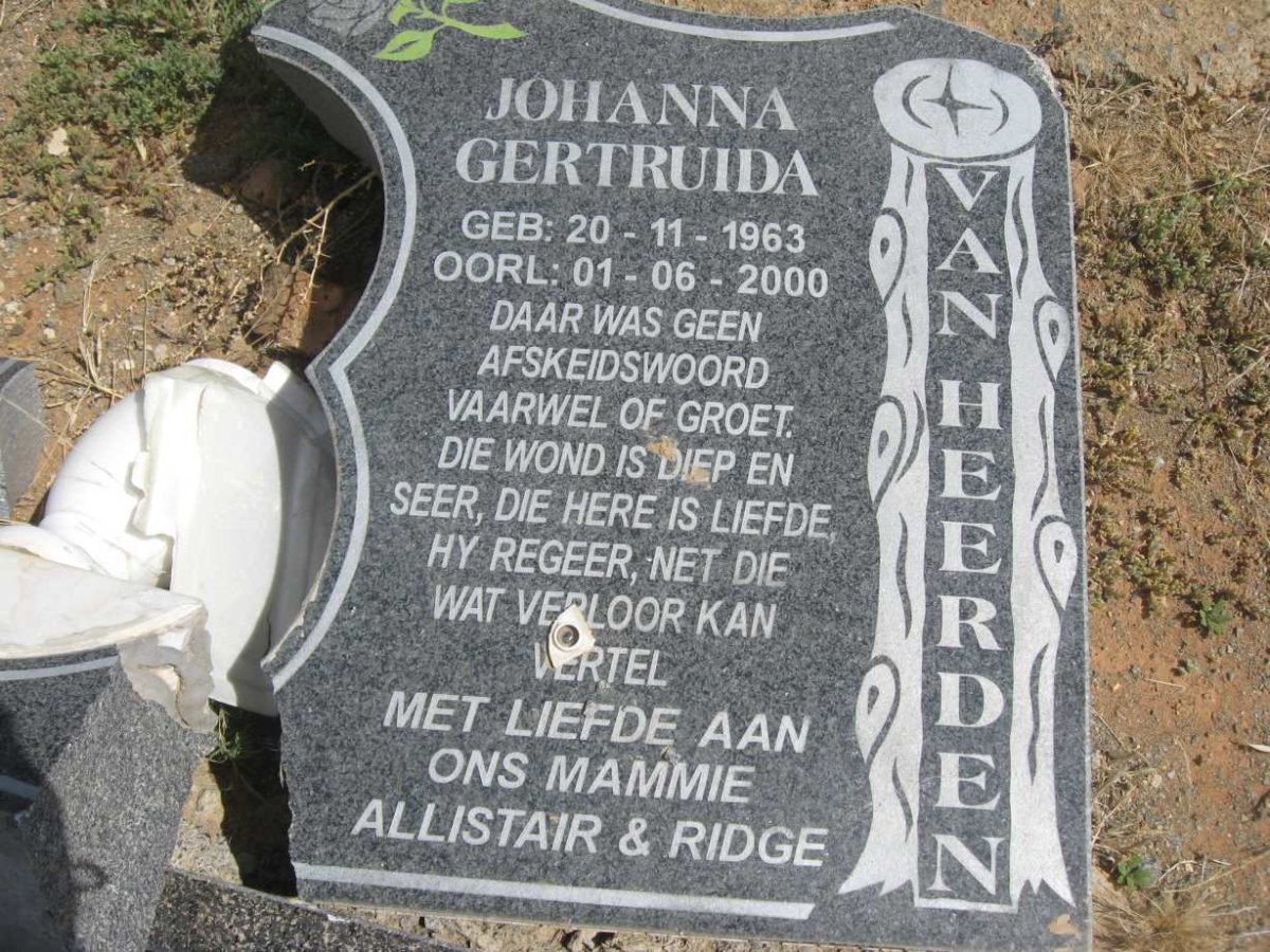 HEERDEN Johanna Gertruida, van 1963-2000