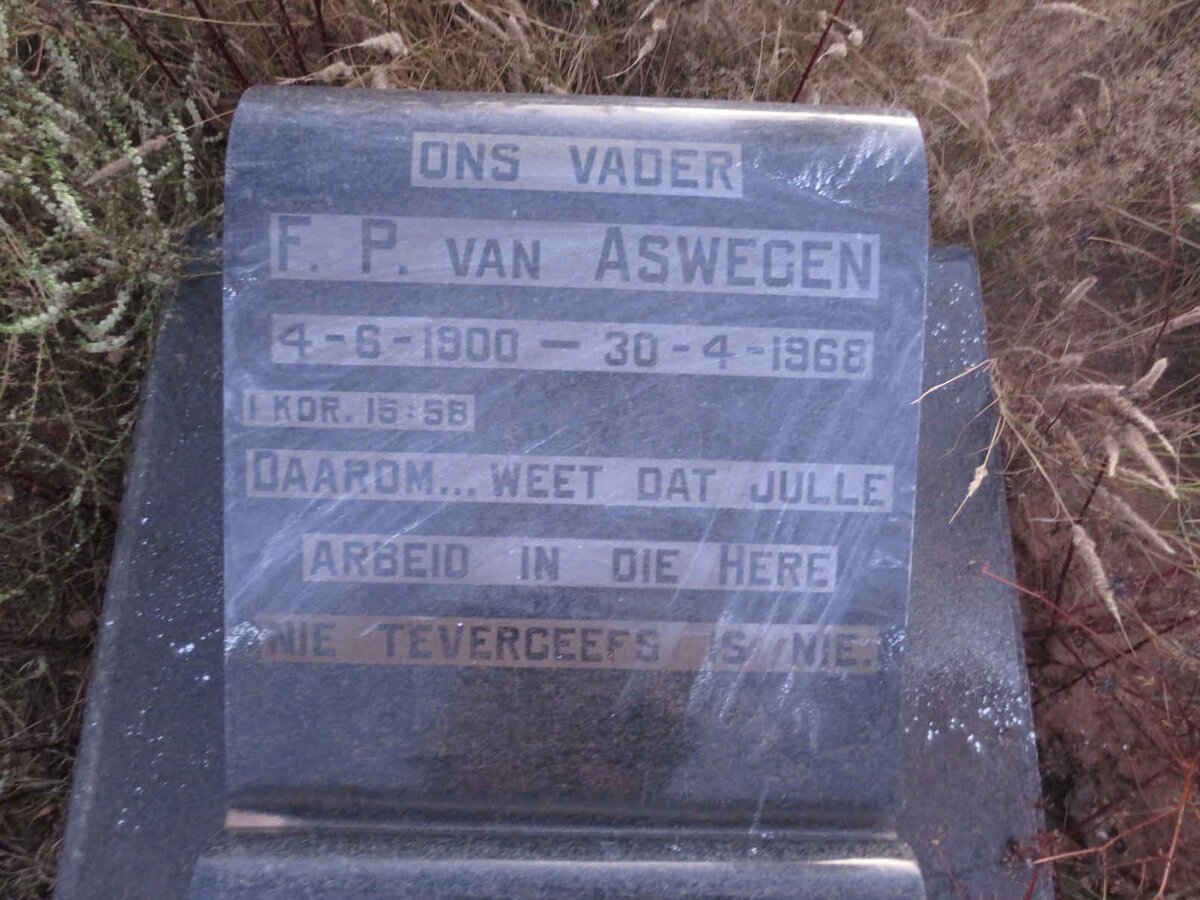 ASWEGEN F.P., van 1900-1968