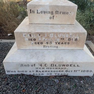 BLUNDELL H.C. -1889 &amp; Emily J. -18?8