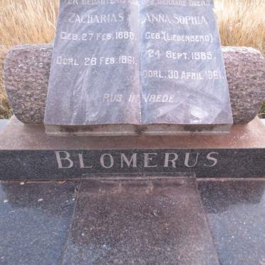BLOMERUS Zacharias 1883-1961 &amp; Anna Sophia LIEBENBERG 1885-1961