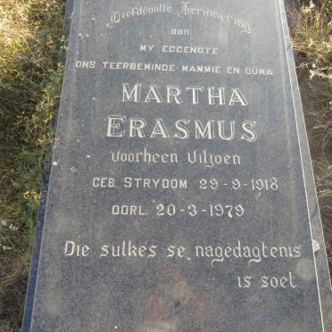 ERASMUS Martha voorheen VILJOEN nee STRYDOM 1918-1979