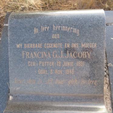 JACOBY Francina G.J. nee PUTTER 1891-1948