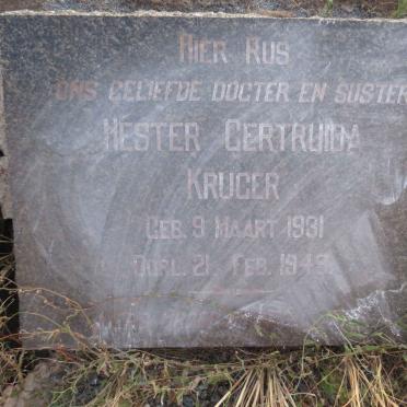 KRUGER Hester Gertruida 1931-1949