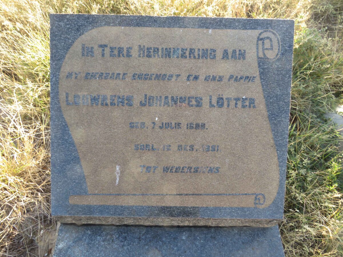LOTTER Louwrens Johannes 1888-1951