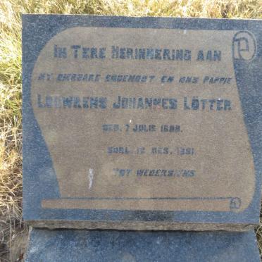 LOTTER Louwrens Johannes 1888-1951