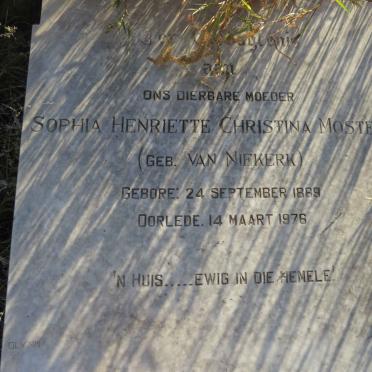 MOSTERT Sophia Henriette Christina nee VAN NIEKERK 1889-1976