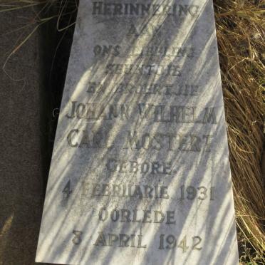 MOSTERT Johan Wilhelm Carl 1931-1942