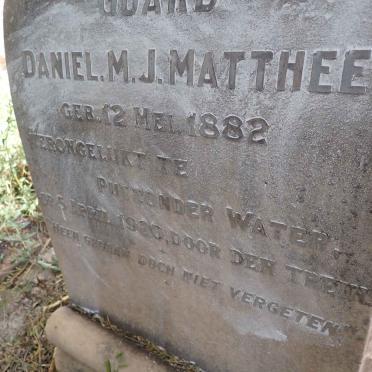 MATTHEE Daniel M.J. 1882-1920