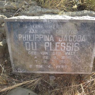 PLESSIS Philippina Jacoba, du nee VAN DER WALT 1890-1982