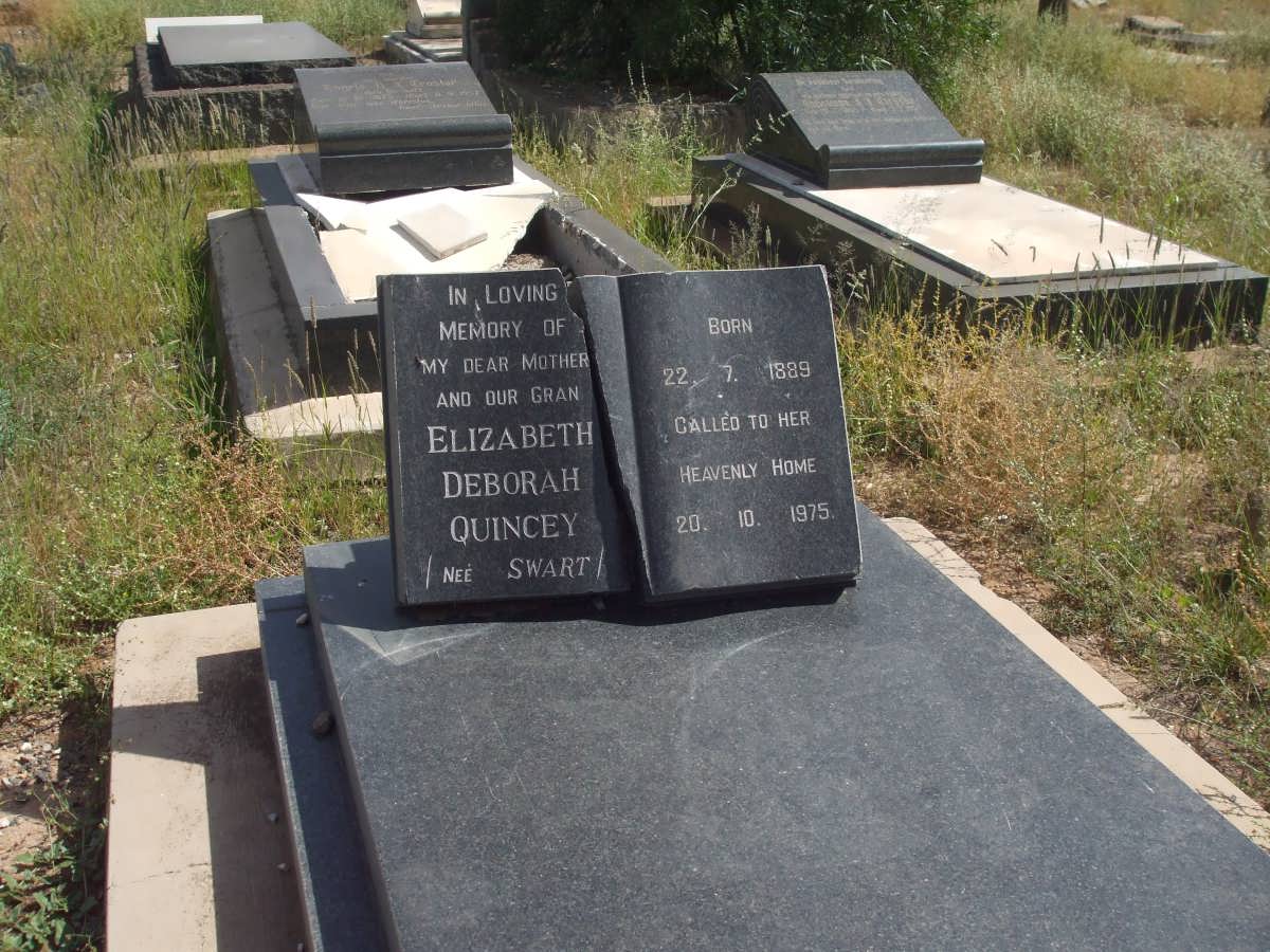 QUINCEY Elizabeth Deborah nee SWART 1889-1975