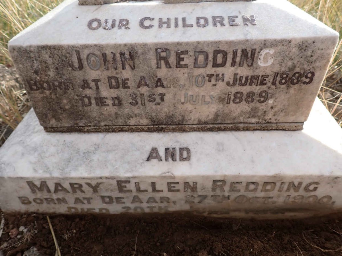 REDDING John 1889-1889 :: REDDING Mary Ellen 1900-