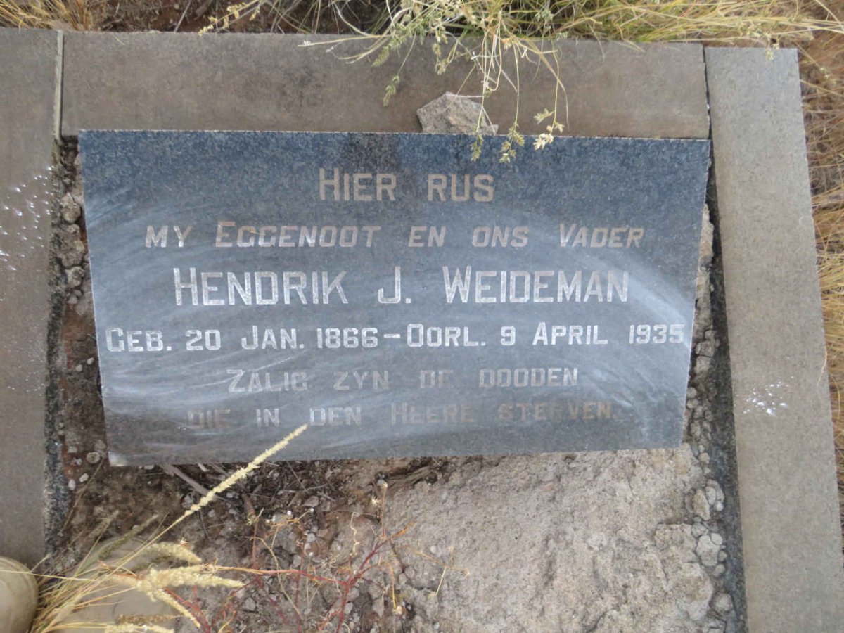 WEIDEMAN Hendrik J. 1866-1935