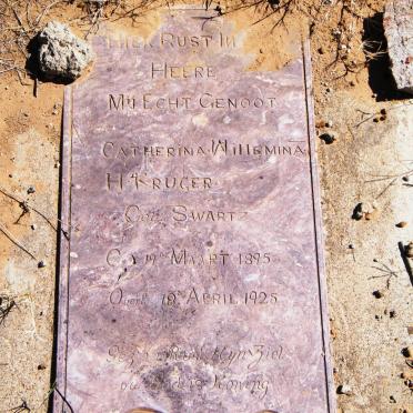 KRUGER Catherina Willemina H. nee SWARTZ 1895-1925