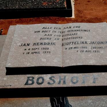 BOSHOFF Jan Hendrik 1900-1975 &amp; Stoffelina Jacomina OBERHOLSTER 1905-1971