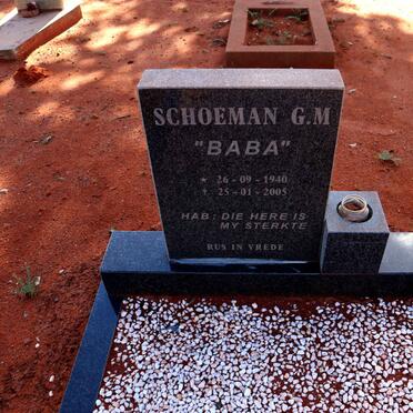 SCHOEMAN G.M. 1940-2005 