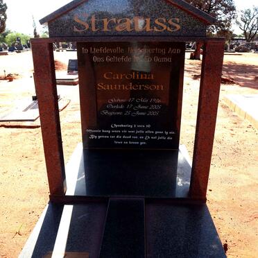 STRAUSS Carolina Saunderson 1936-2005