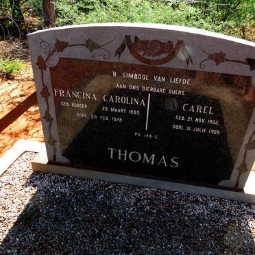 THOMAS Carel 1902-1969 & Francina Carolina BURGER 1905-1978