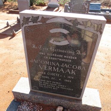 VERMAAK Jacomina Jacoba nee CLOETE 1878-1969
